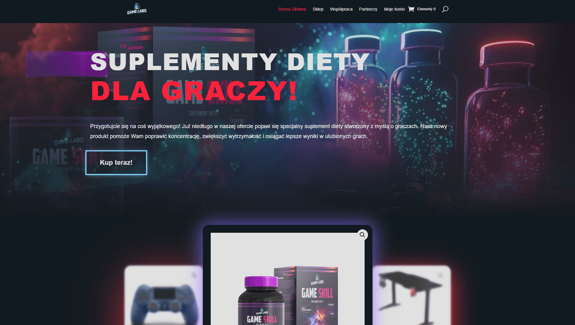 Preview of the GameLabs online store project
