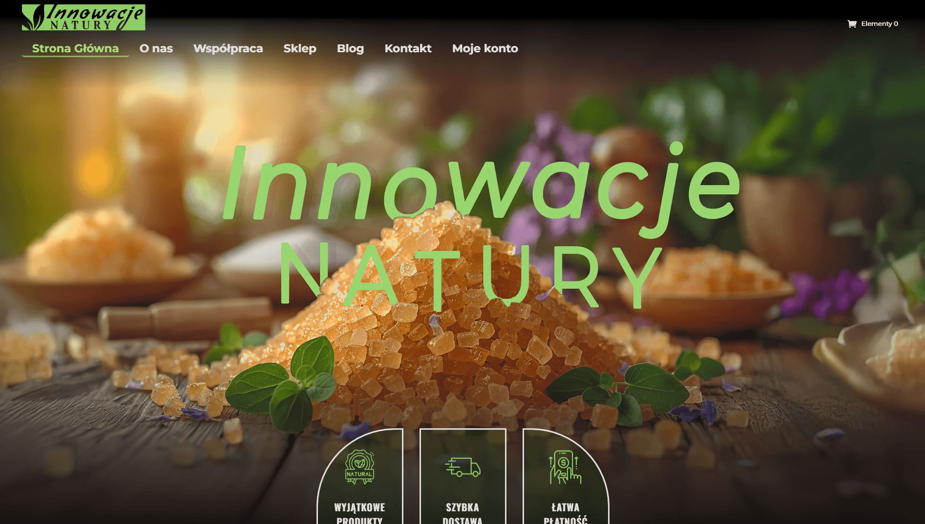 Preview of the Innowacje Natury online store project